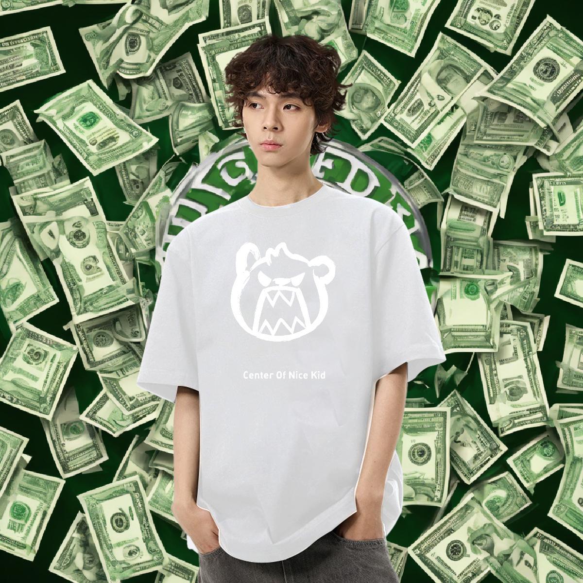 Unisex Men Tops Tees 230g 100% Cotton Sport bear Anime Print Breathable Soft Classic T Shirts Men Tops Shirt