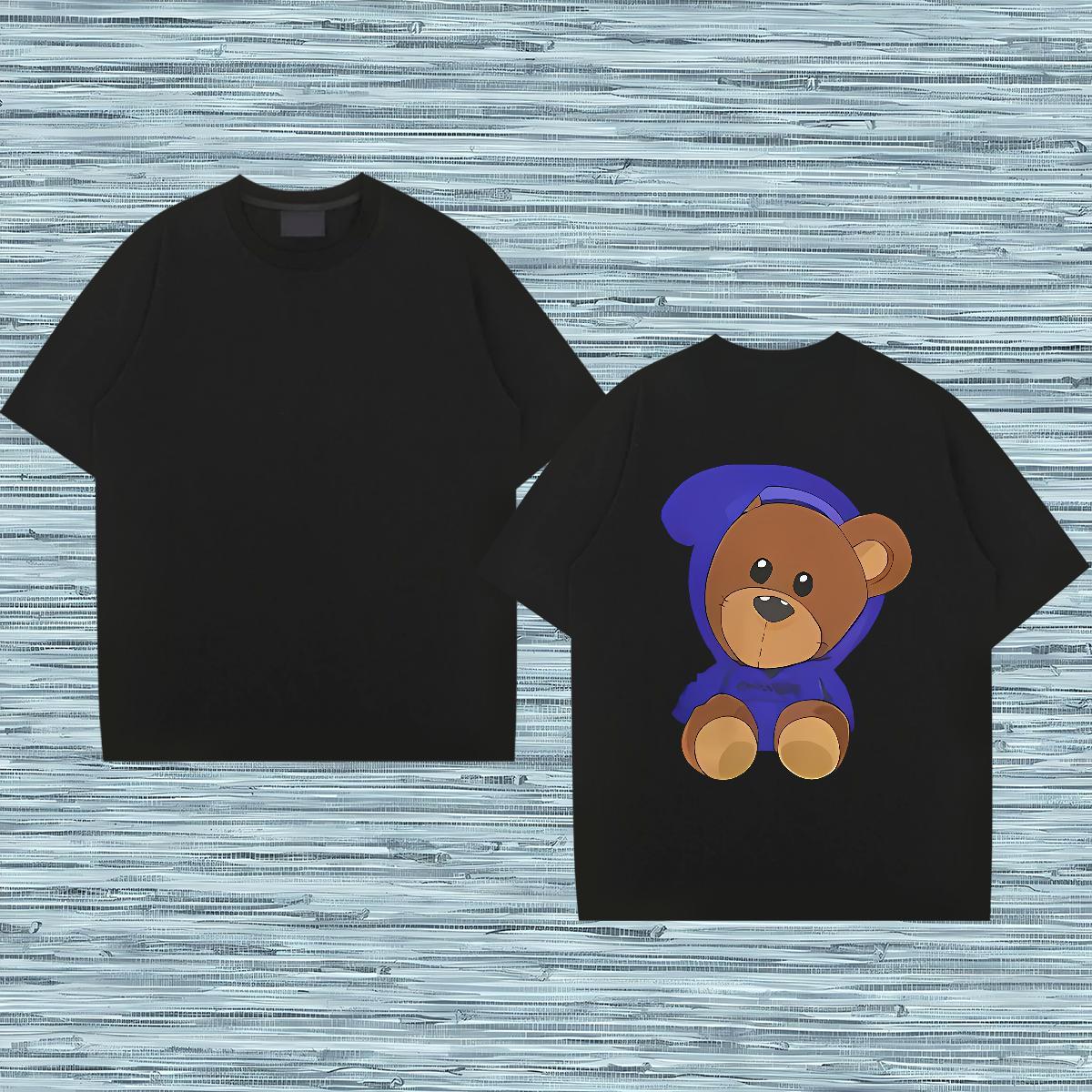 2024 Man T Shirts 100% Cotton 230g bear Daily Outfit Clothes Breathable Short Sleeve TOP Quality Men Tees DIY Printed
