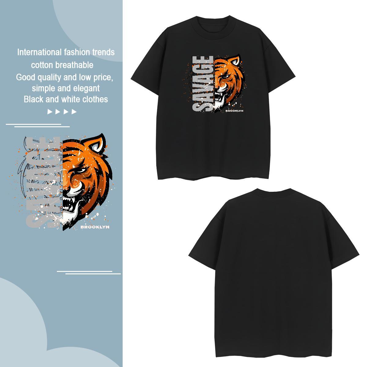 T-Shirts for Men 230g Cotton Daily Outfit Breathable Short Sleeve Black White Men Tees Fashion Design TOP Quality Tshirts