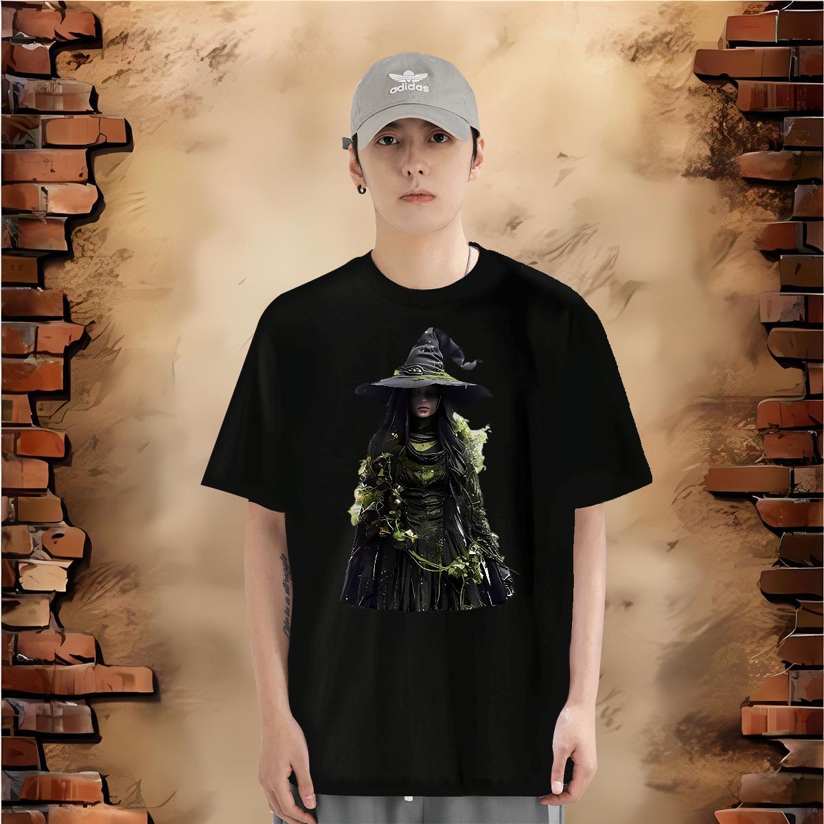 T-Shirts 230g Pure Cotton witch Street Casual O Neck Short Sleeves Oversized 3XL 4XL Men Clothes T-Shirt Fashion Designer Comfortable Clothings