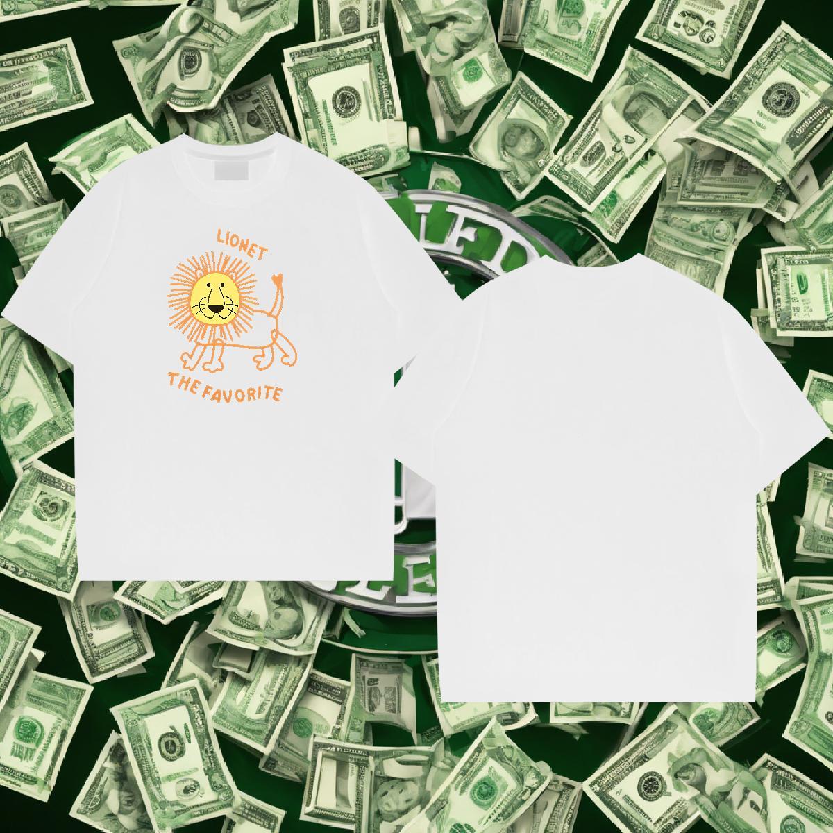 Soft Couples T Shirts 230g Pure Cotton Street Wear lion DIY Logo Oversized Breathable Crew Neck Fashion Mens T Shirts Top Tees