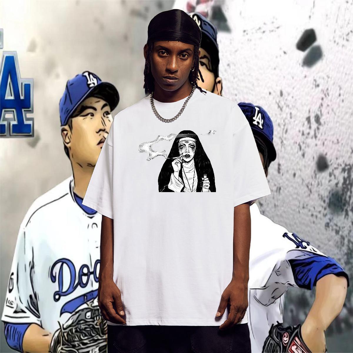 Mens T Shirts 230g Cotton nun Summer Casual O-Neck Short Sleeve Custom Cartoon Tshirt for Man Woman 2024 New TOP Quality Tops Tees