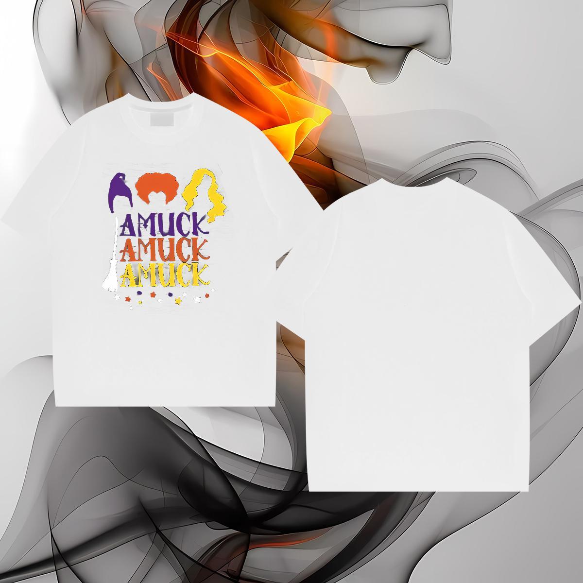 DIY Customized T-Shirts for Men 230g Pure Cotton halloween Casual Top Tees Crew Neck Breathable Wholesale Men Tshirts Custom Printed