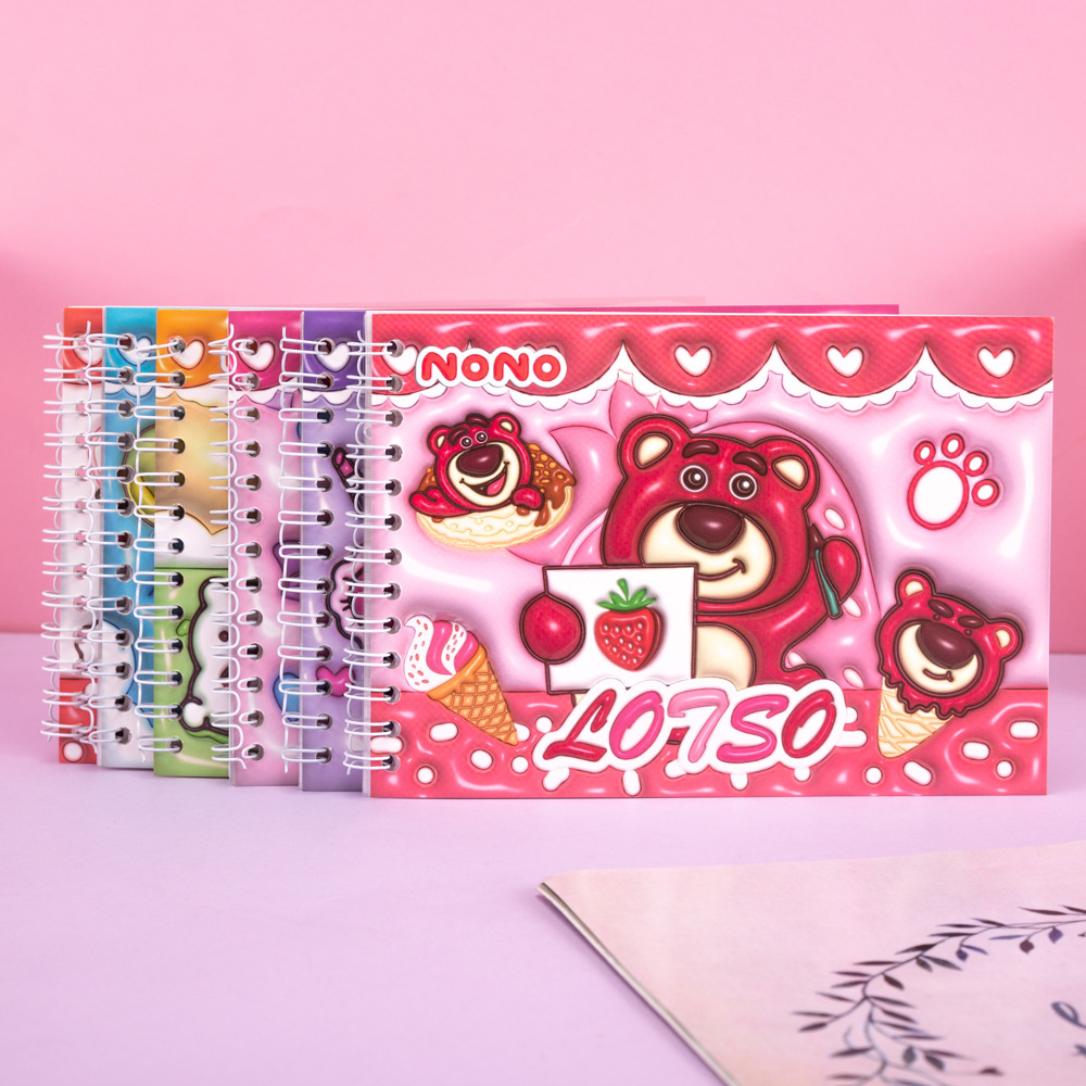 Coil sticker book, handmade DIY 3D sticker book, creative cartoon children's no cutting quiet book