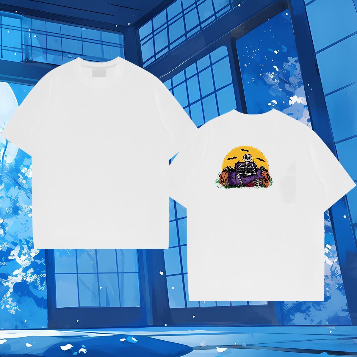 Fashion Design T-Shirts for Men 230g 100% Cotton bat Street Tees Short Sleeve O-Neck Cool Men Tops Tees Anime