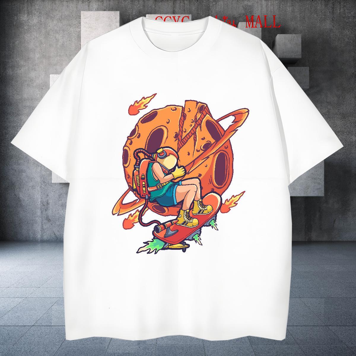 Brand Mens Tshirts 230g Cotton Outdoor universe Breathable Man T Shirts Loose Custom Cartoon Tops Tees