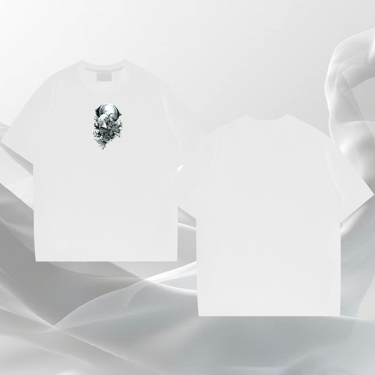 Soft Tshirt for Man Woman 230g Cotton Casual wolf Anime Print Round Neck Short Sleeve New Designer T Shirts Men Wear