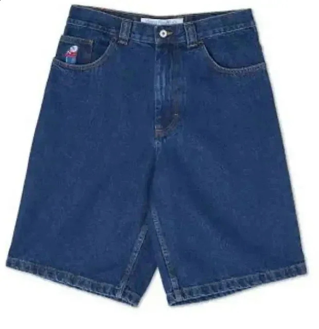 Hip Hop Cartoon Streetwear Polar Big Boy Shorts Y2K Pants Graphic Embroidery Retro Blue Denim Gym Men Basketball 240814