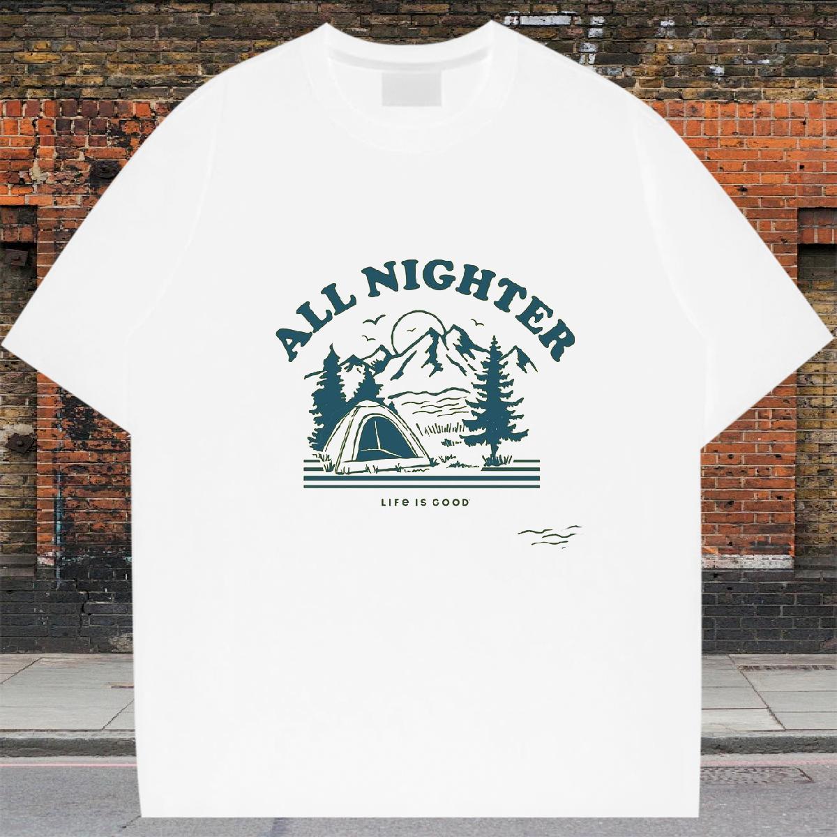 Wholesale Mens Tshirts 230g Cotton Daily Wear mountains Customized Short Sleeve O-Neck Designer Fashion T-Shirts Tees Shirts