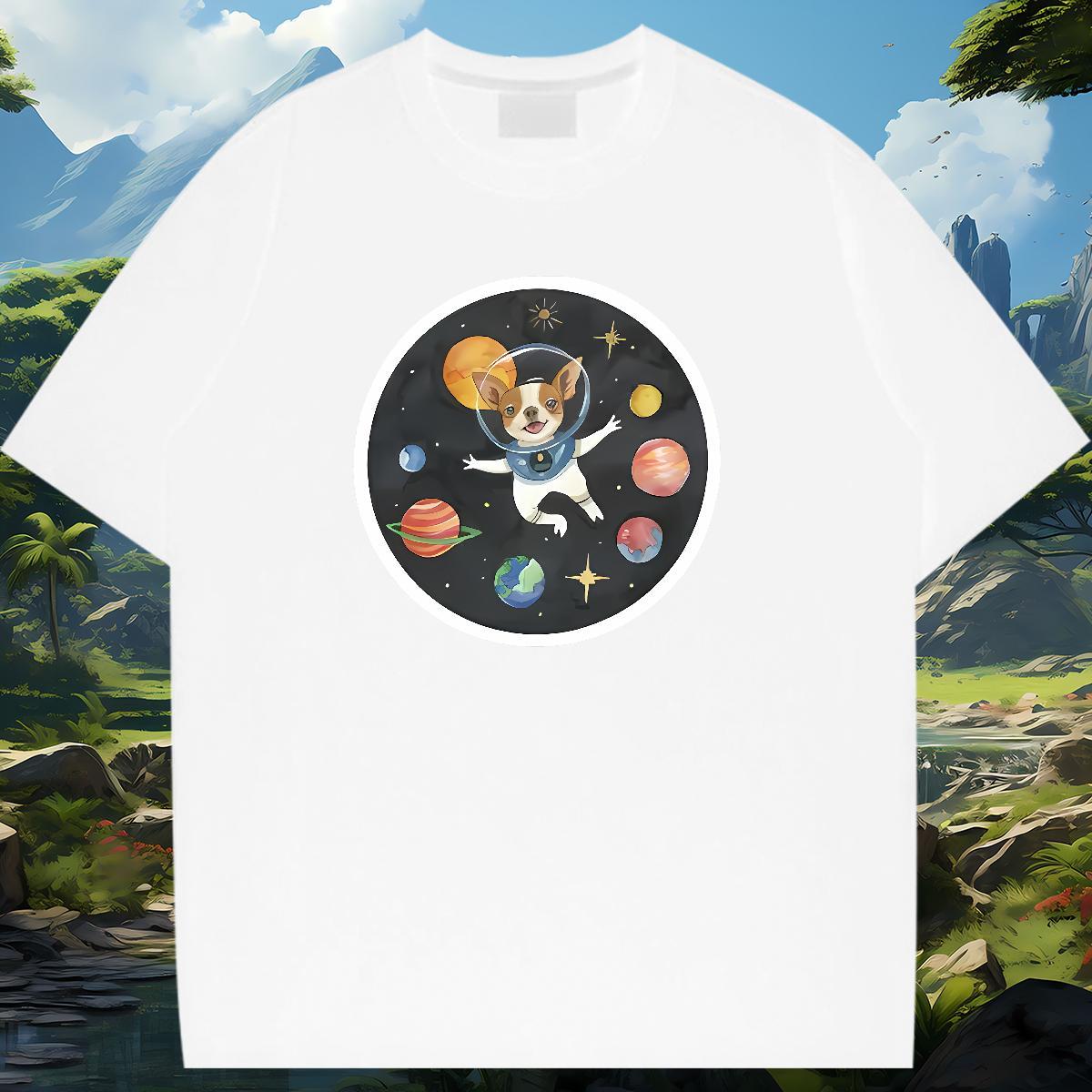 Designer Nice Women T Shirts Breathable Crew Neck Women Tees Anime Oversized dog Daily Outfit 100% Cotton 230g Fashion New Tees Shirts