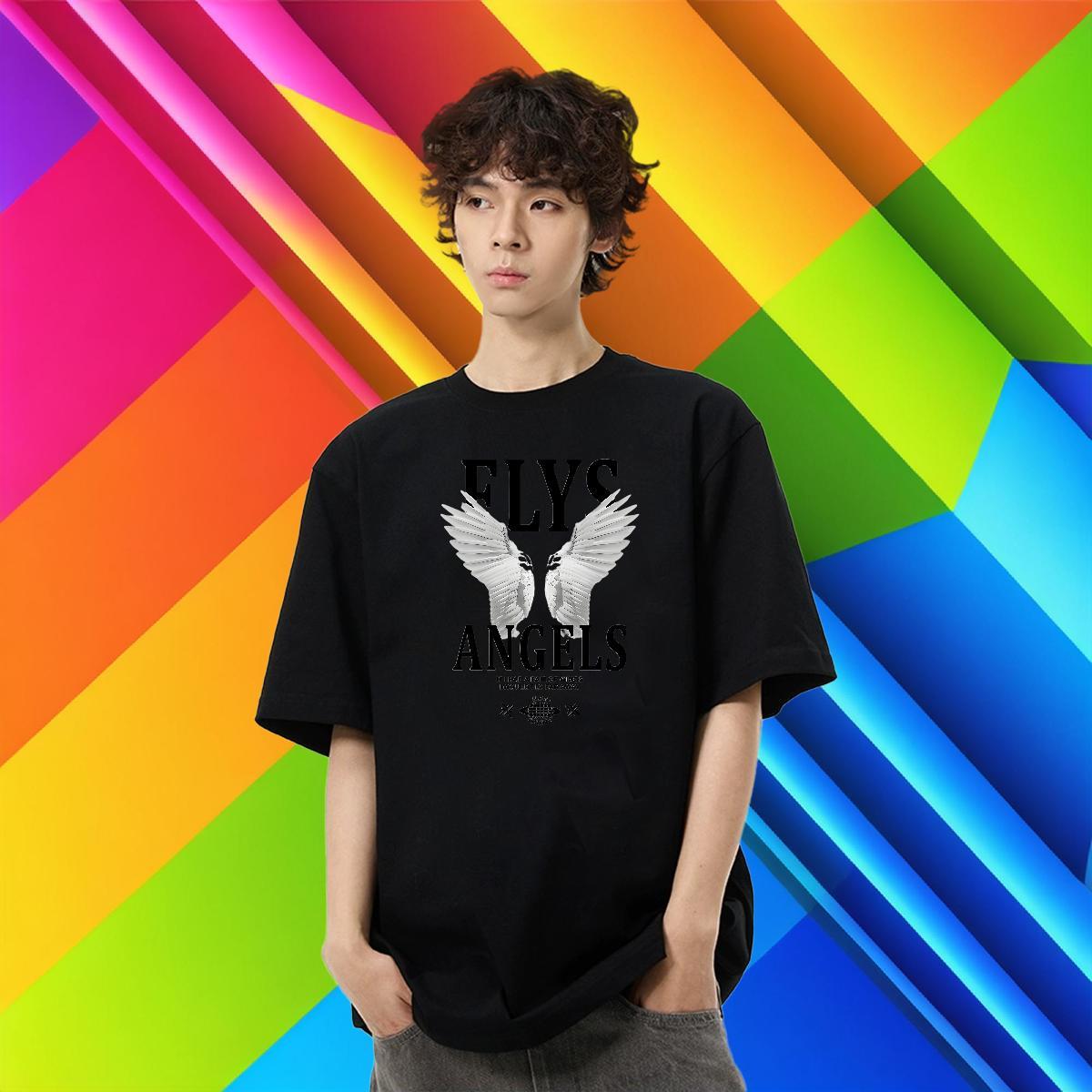 Popular Men Clothes T-Shirt 230g Cotton Street wear Hip Hop letter Custom Print Plus Size Breathable Crew Neck Fashion T shirt Wear