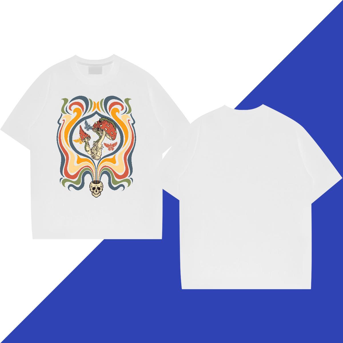 Classic Mens Tshirts 230g Cotton Casual Daily Wear mushroom DIY Printed Breathable Soft New T Shirt For Man Tops Tees