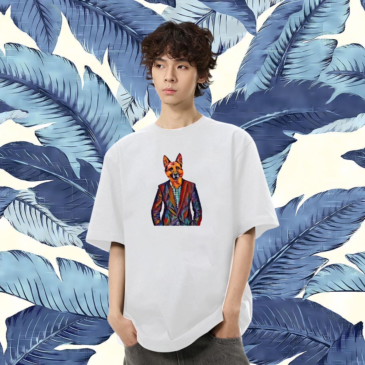 Customized T-Shirts 230g Cotton Dog Summer Casual Polos Pure Cotton Wholesale Men Clothes T-Shirt Customized Print