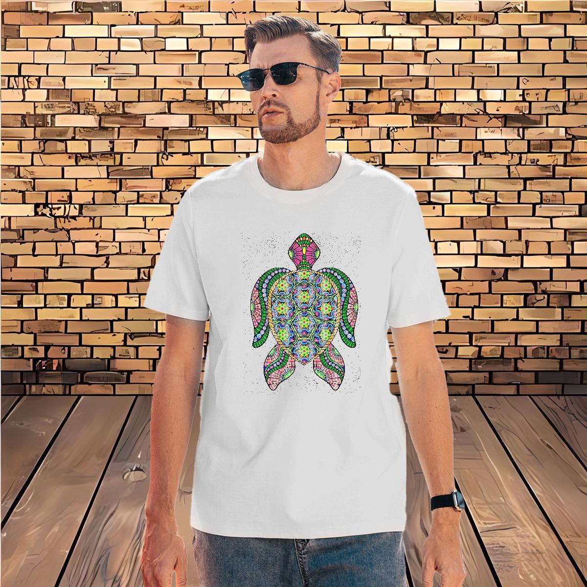 T shirt 230g 100% Cotton tortoise Spring Summer O Neck Short Sleeves White Plus Size Couples T Shirts 2024 DIY Wholesale Top Tees