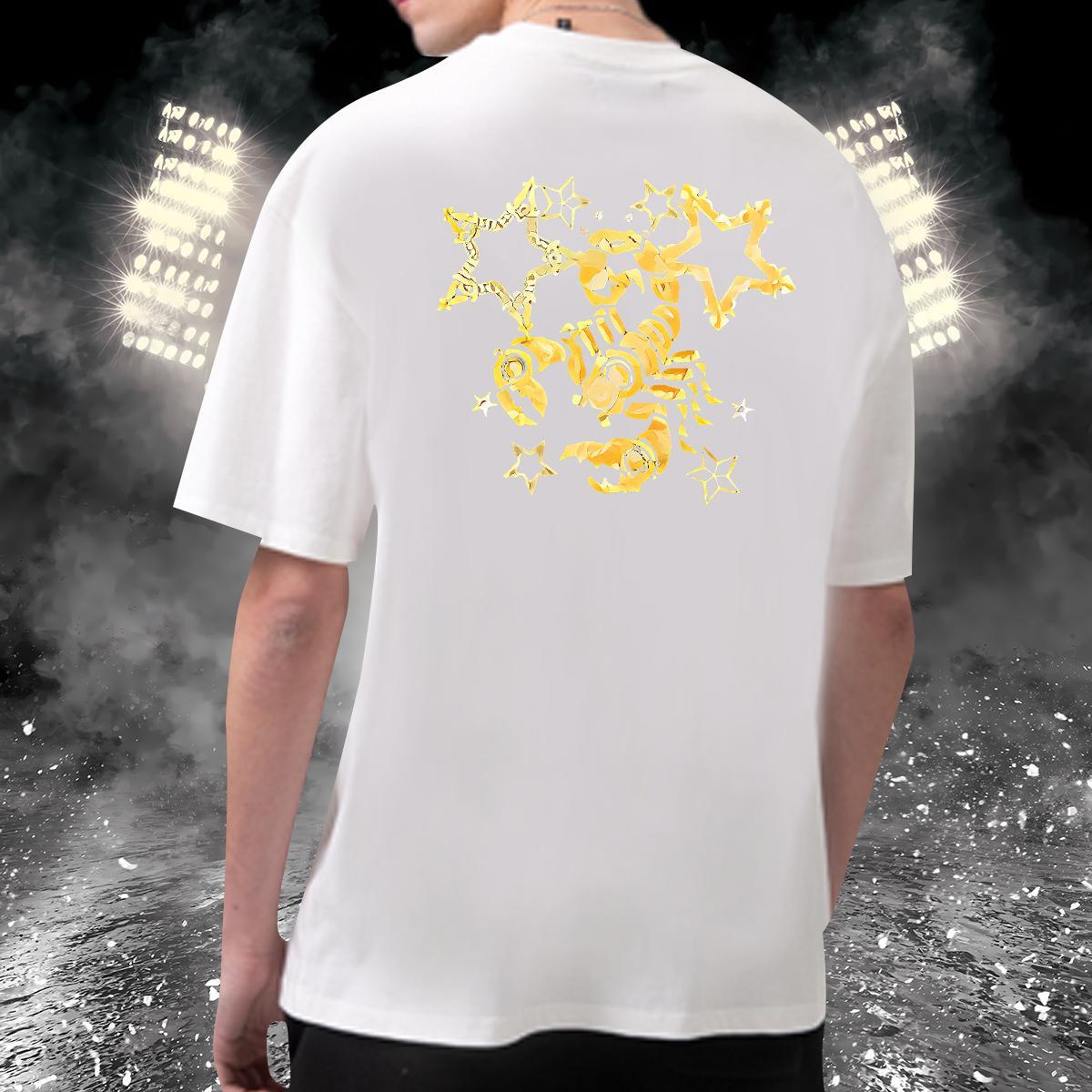 Fashion T shirt 230g 100% Cotton scorpion Daily Wear Top Tees Breathable Short Sleeve Comfortable Men Tshirts Customized Print