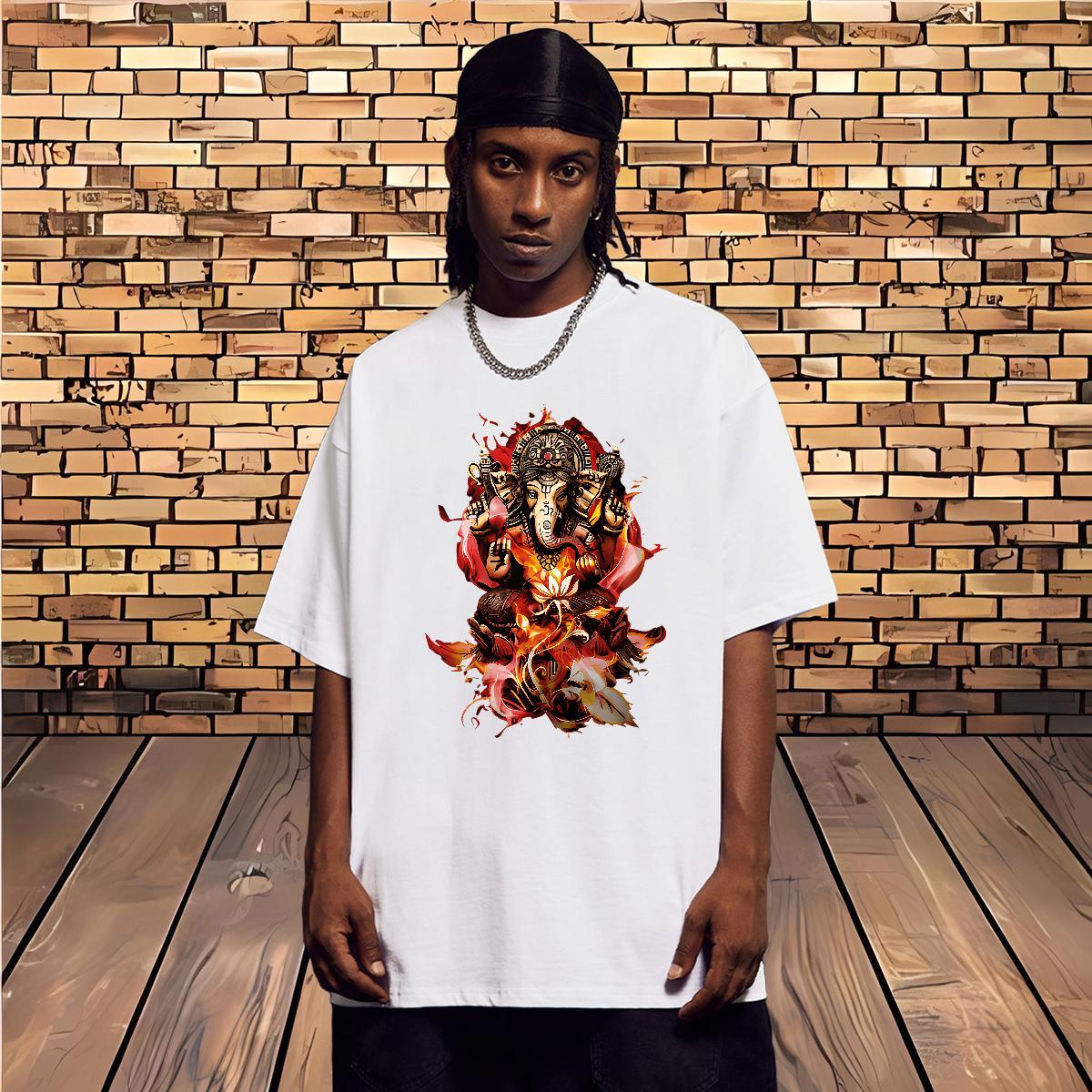 New Designer T Shirt For Man elephant Wear 230g Cotton Hip Hop Brand Anime Print Breathable Couples T Shirts