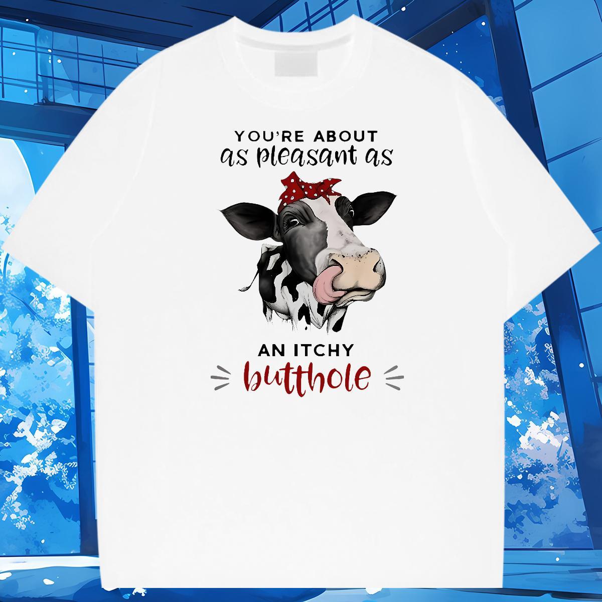2024 Men T Shirts 230g Cotton cow Spring Summer Tees O-Neck Short Sleeve Soft Tshirt for Man Woman Cartoon Print
