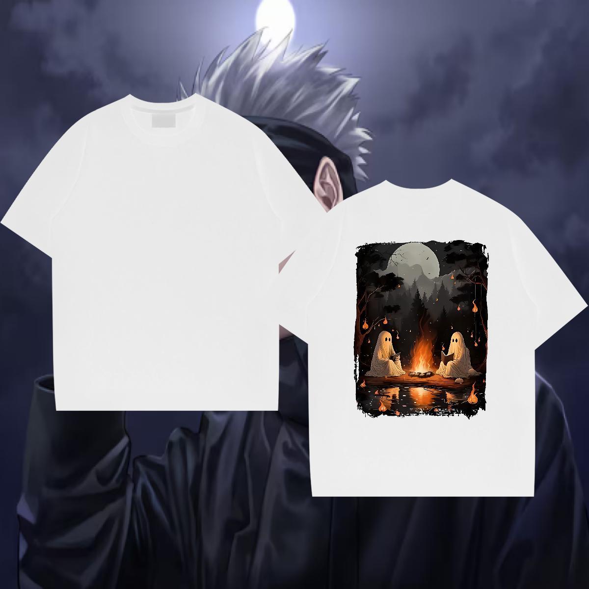 Stylist T-Shirts for Men 100% Cotton 230g night Daily Wear Tee Shirt Round Neck Short Sleeve Loose Men Tops Tees Floral Print