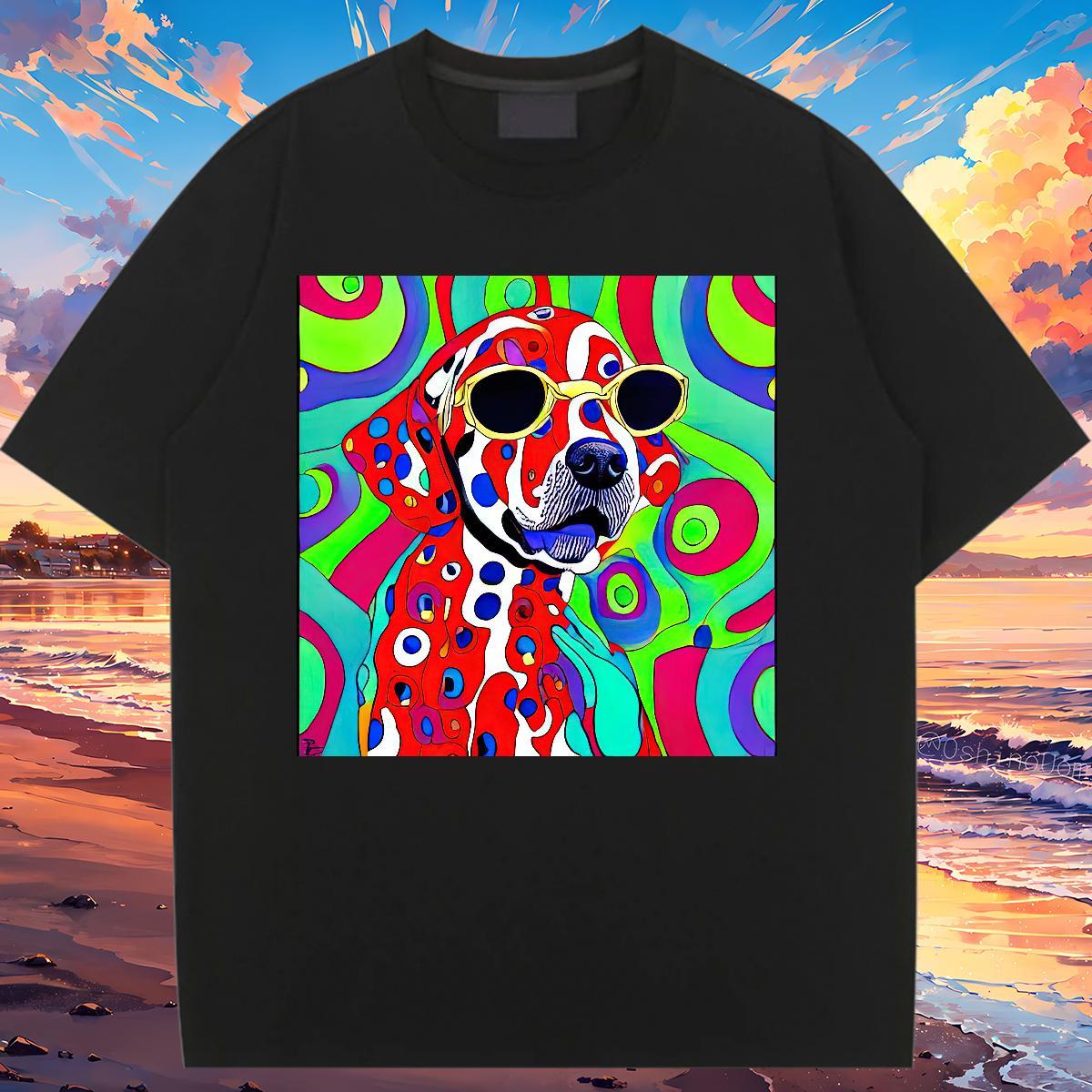 Lady Womens T Shirts Breathable Short Sleeve Women Tees Customized Print dog Casual Beach 230g Cotton DIY Tee Shirt