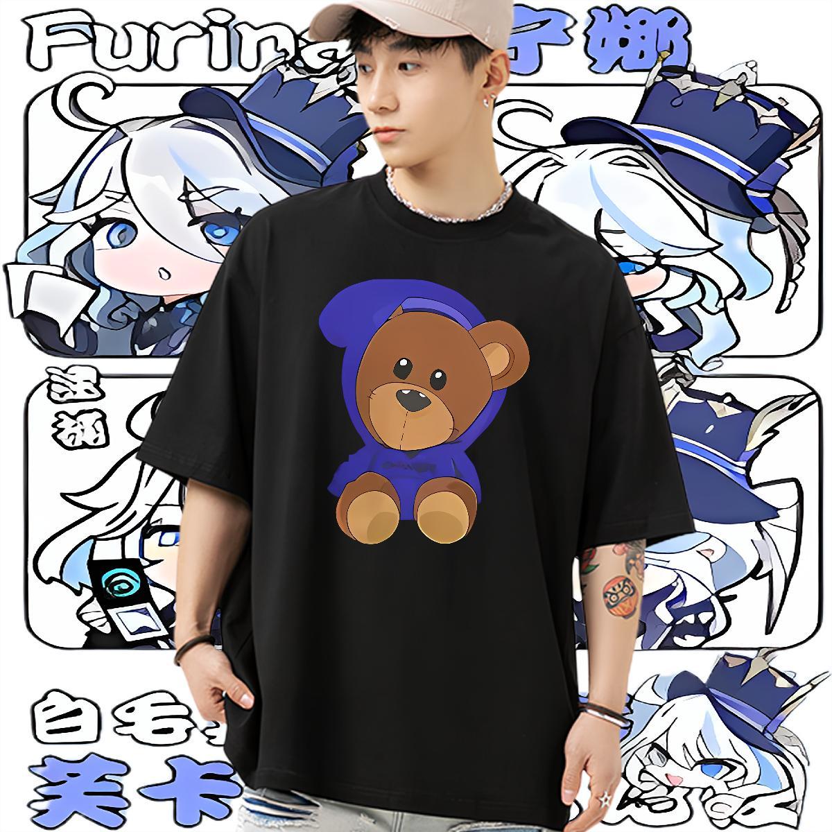 2024 DIY Man T Shirts 230g Cotton bear Beach Tops Shirt Short Sleeve O-Neck Wholesale Mens Tshirts Oversized 4XL