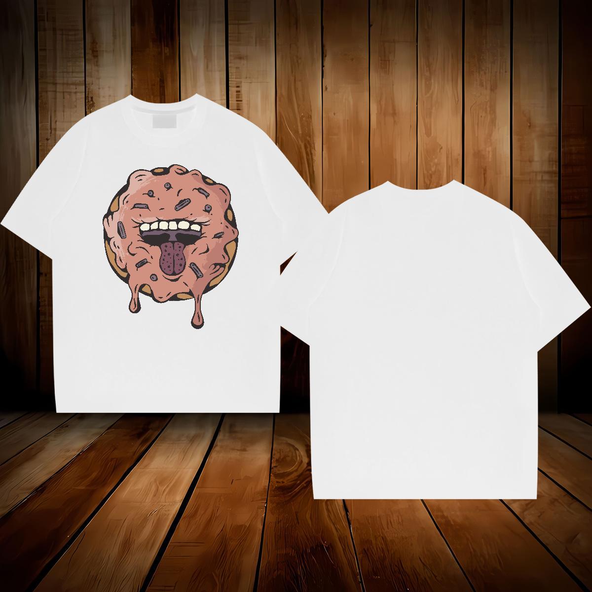Brand T-Shirts 230g Cotton monster Daily Outfit Tees Shirts Round Neck Short Sleeve Loose Fit Men Tees Custom Anime