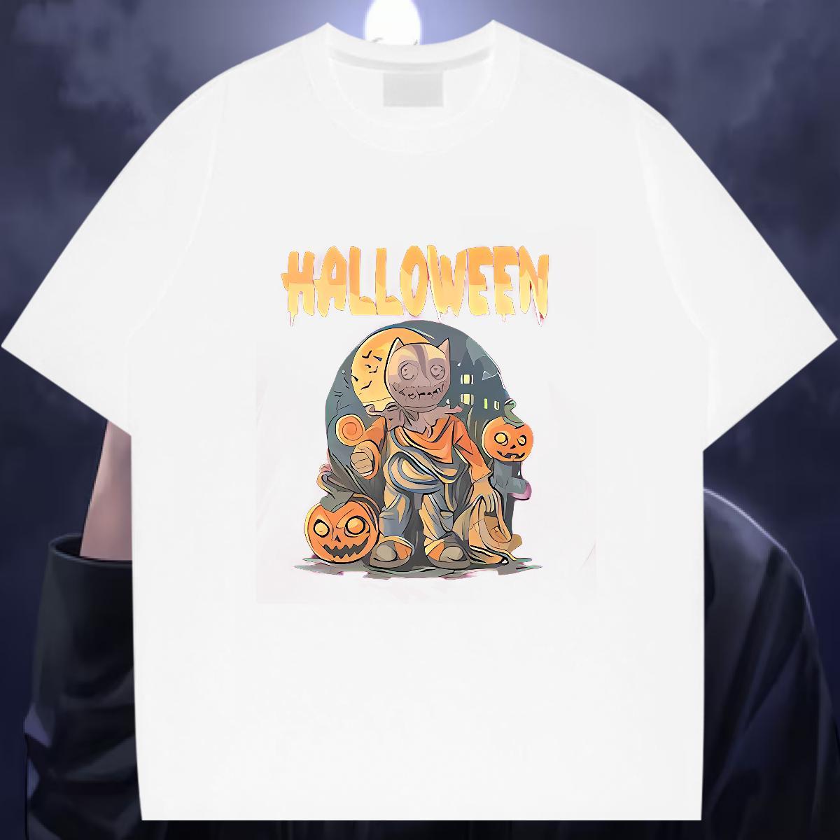 Fashion Designer Men T Shirts 230g Cotton halloween Home Outdoor Top Tees Breathable Crew Neck Soft Men Tees Plus Size Custom