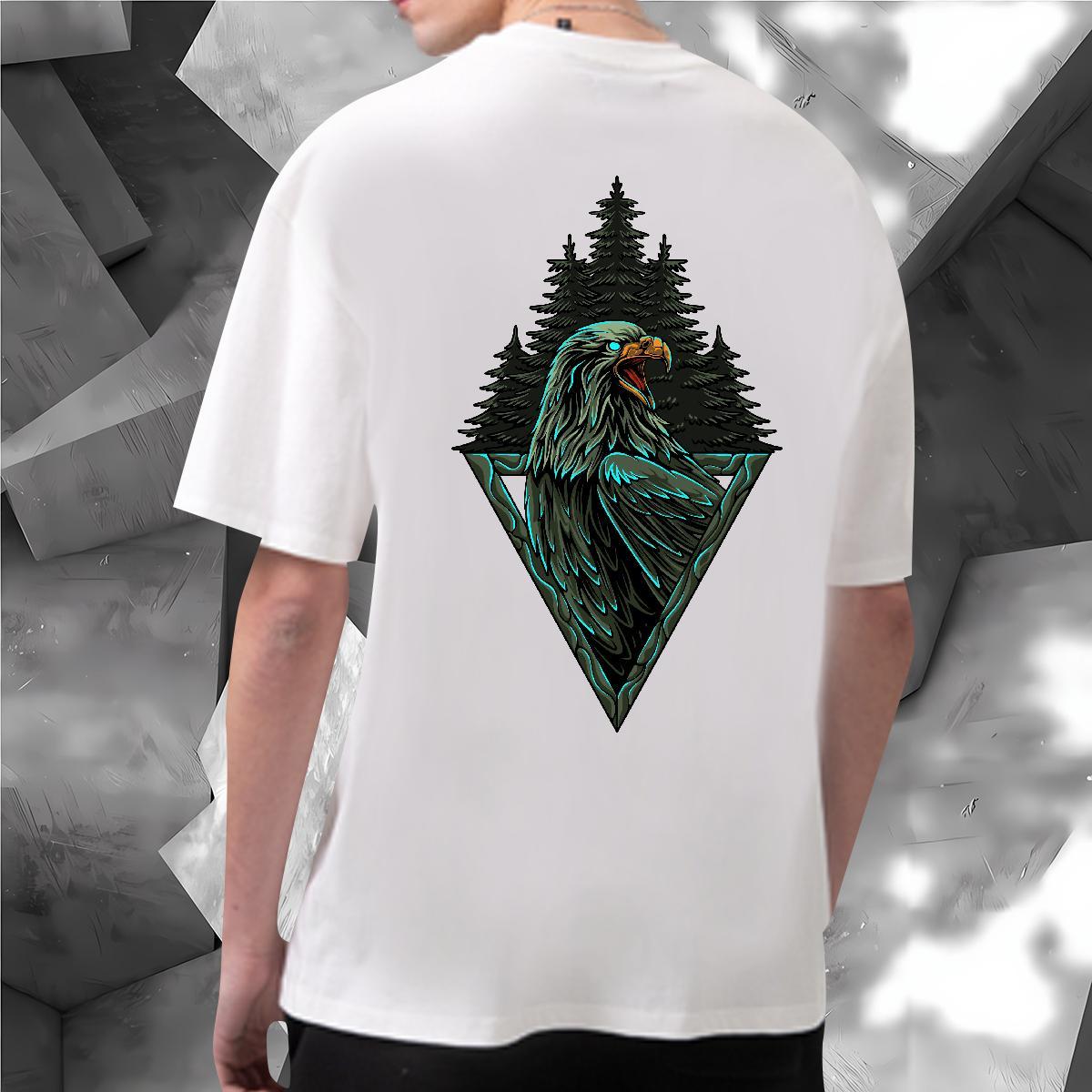 Unisex Men Clothes T-Shirt 230g Pure Cotton eagle Mens T Shirts Outdoor Short Sleeve Soft Asian Size Fashion Designer Tees