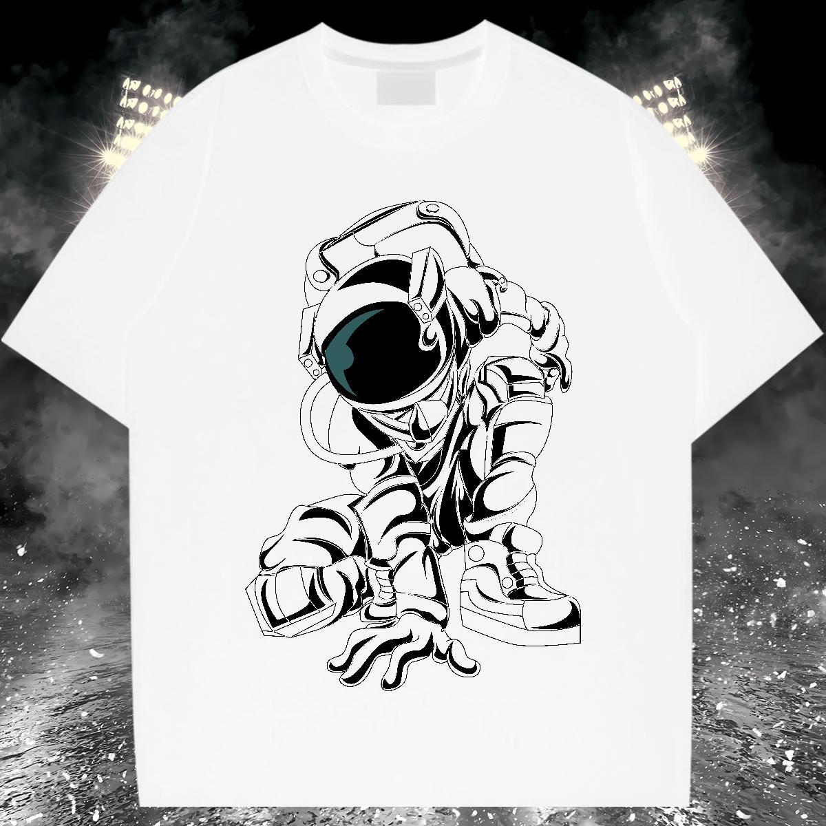 T Shirt For Man 100% Cotton 230g universe Beach Breathable Short Sleeve Custom Anime Tshirts Fashion Cool Design Tops Tees