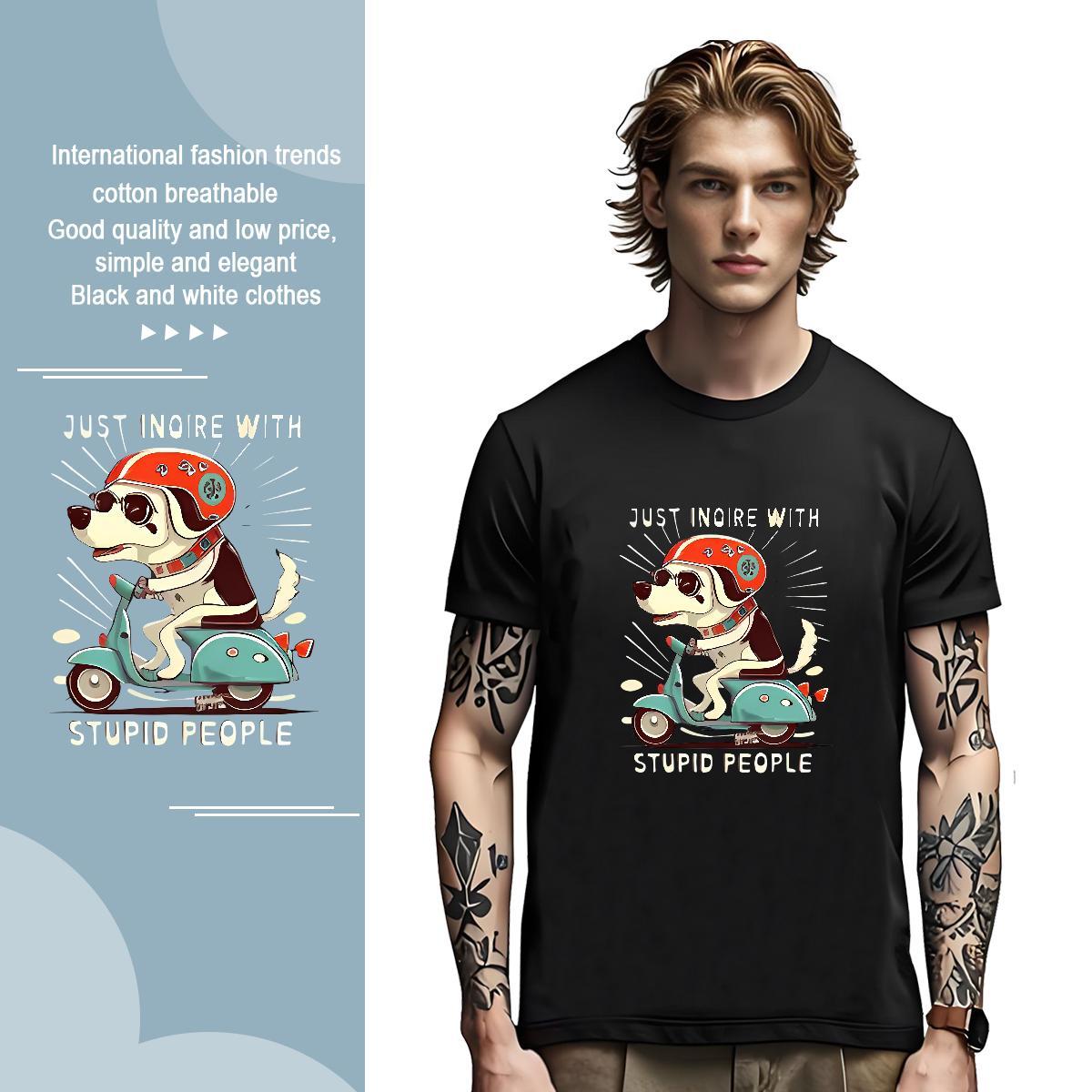 T-Shirts for Men 230g Cotton dog Hip Hop Street Round Neck Short Sleeve Custom Print Oversized Couples T Shirts New Designer Wholesale Polos