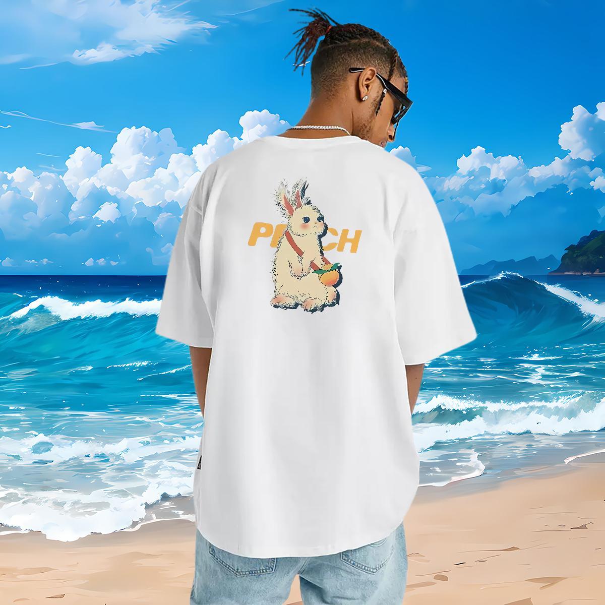 New Arrival T-Shirts 230g Pure Cotton rabbit Hip Hop Tops Tees Crew Neck Breathable Brand Couples T Shirts Graphic