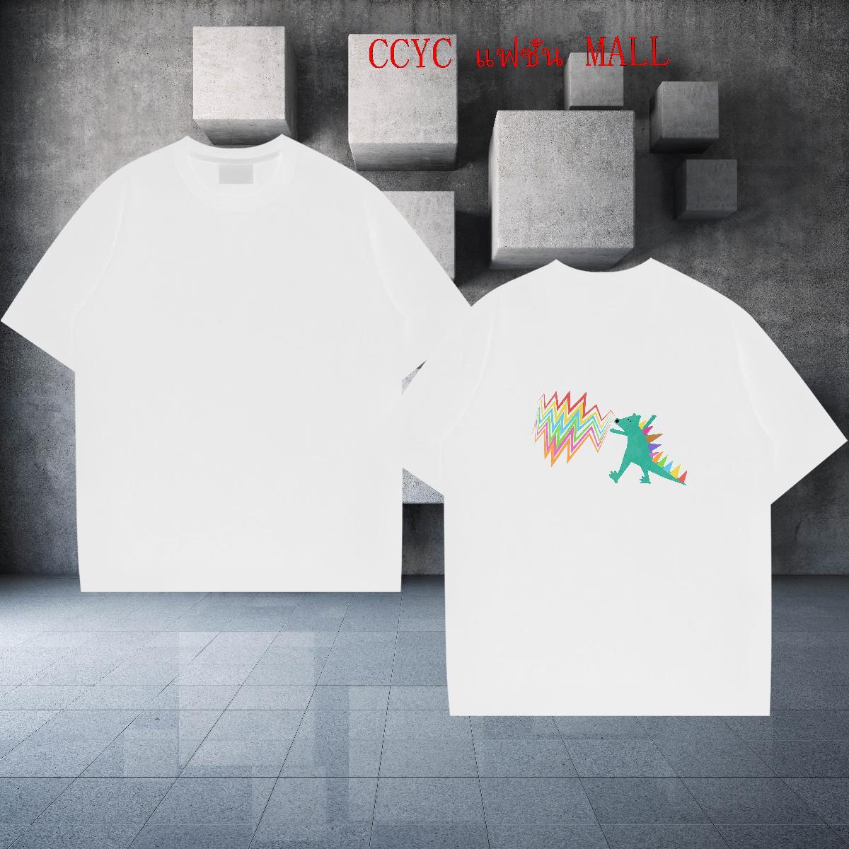 2024 New T Shirt For Man 230g 100% Cotton dinosaur Street Wear Clothes Breathable Short Sleeve TOP Quality Tshirts Custom Big Size