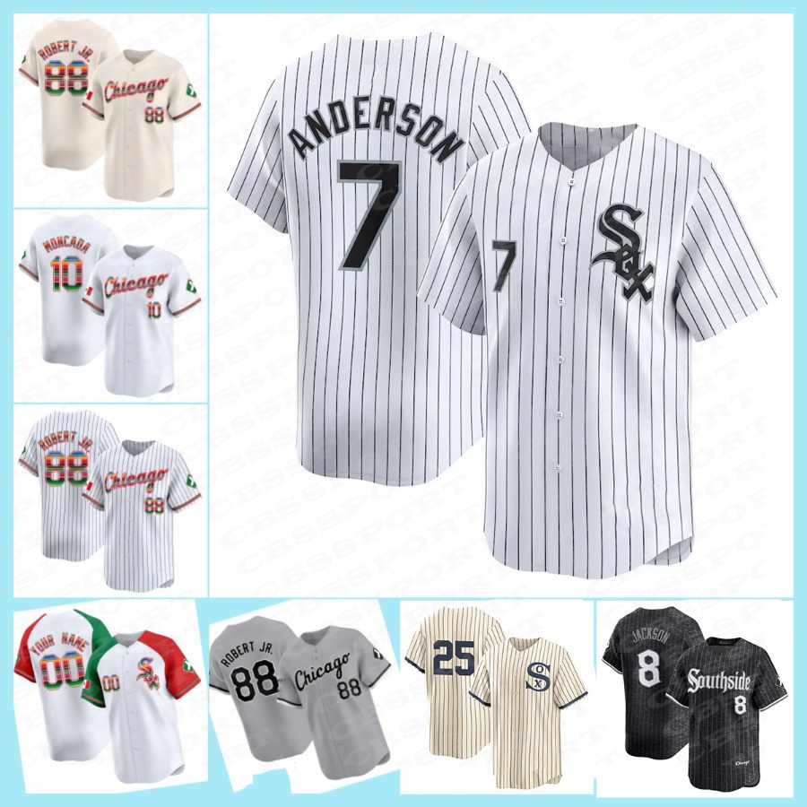2024 Mexican Chicago Baseball Jersey White Sox Luis Robert Yoan Moncada Dylan Cease Eloy Jimenez Zach DeLoach Peyton Burdick Andrew Benintendi Andrew Thomas Lopez