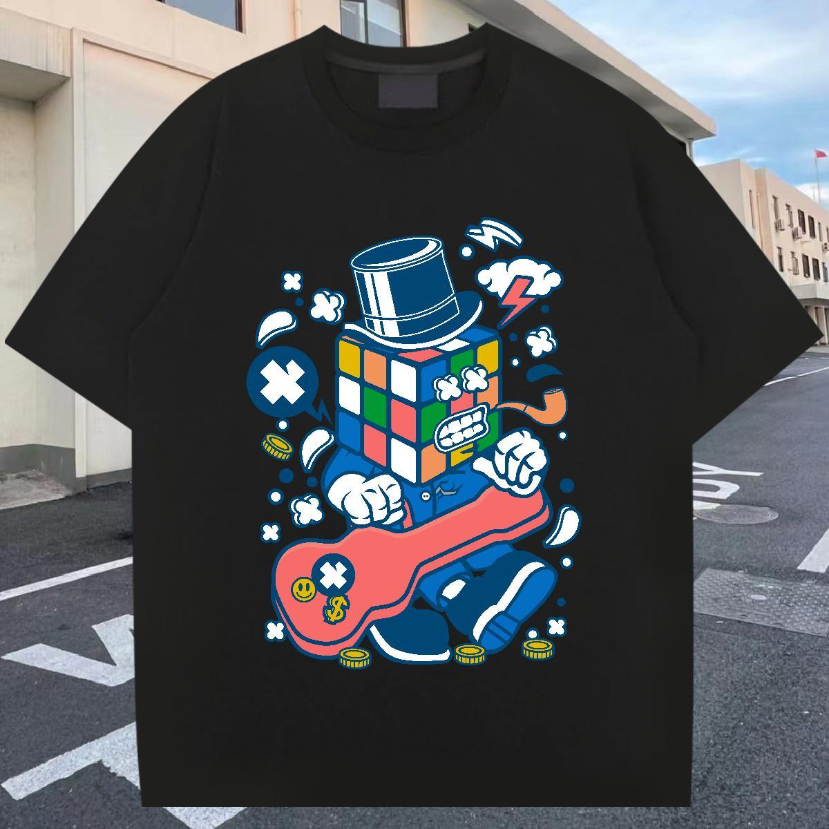 Loose Fit Tshirt for Man Woman 100% Cotton 230g Street wear Hip Hop ET Custom Cartoon Breathable DIY Customized Man T Shirts Tee Shirt