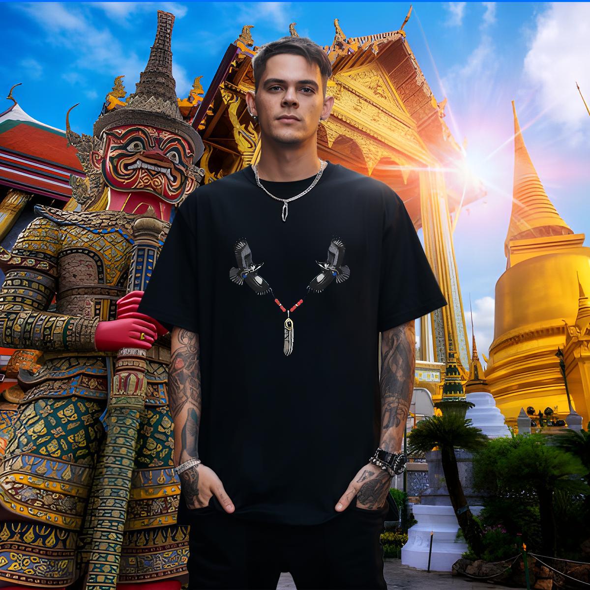 Designer Men Tops Tees 100% Cotton 230g eagle T Shirt For Man Outdoor Short Sleeve O-Neck Customized Print New Arrival Tops Shirt