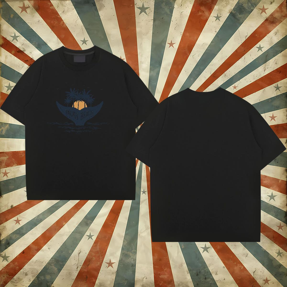 2024 DIY T-Shirts 230g Cotton tree Street Casual Tshirts Short Sleeve O-Neck Popular Men Tshirts Custom Print Plus Size