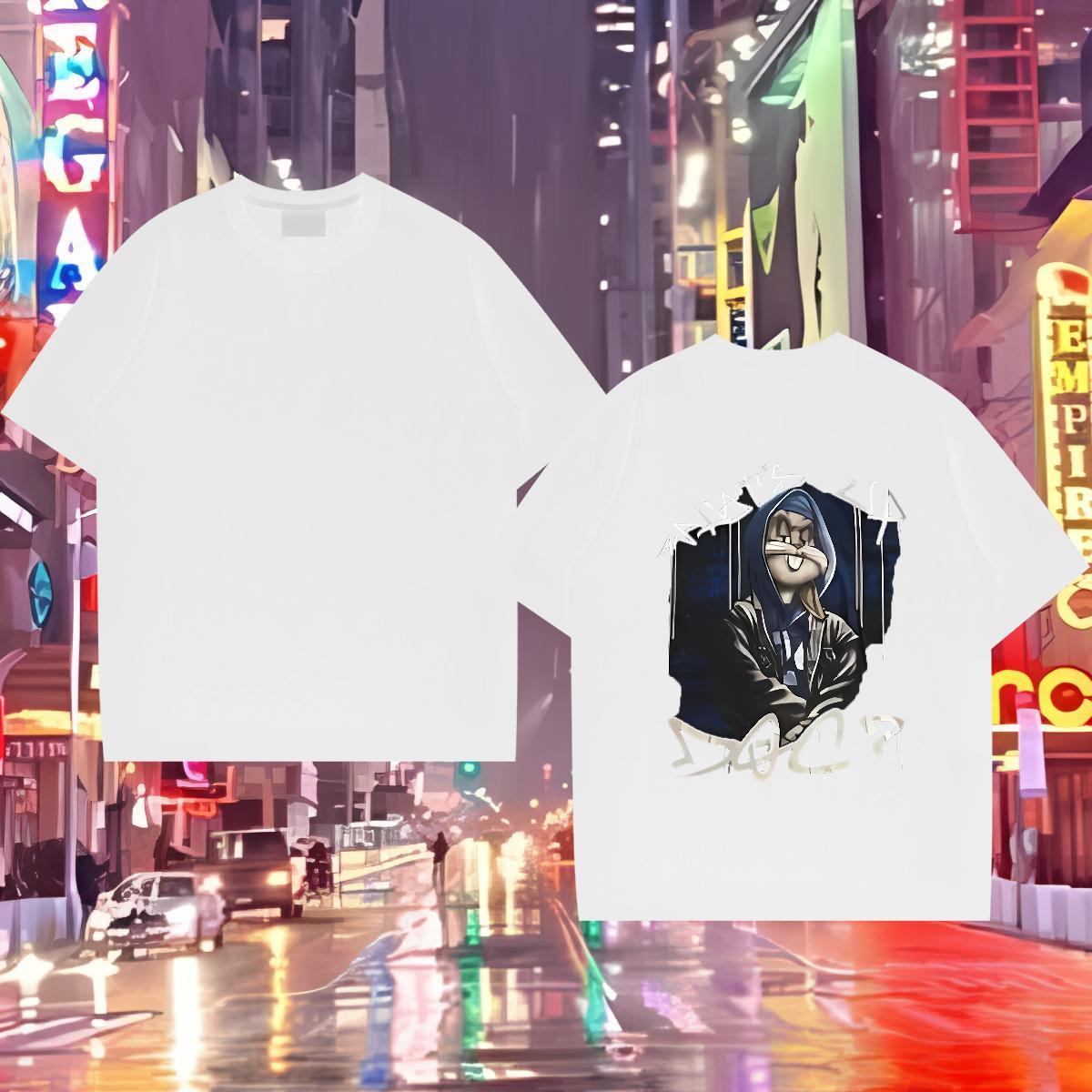 Stylist Mens T Shirts 230g Cotton rabbit Beach Tops O-Neck Short Sleeve Loose Men Clothes T-Shirt Custom Print Plus Size