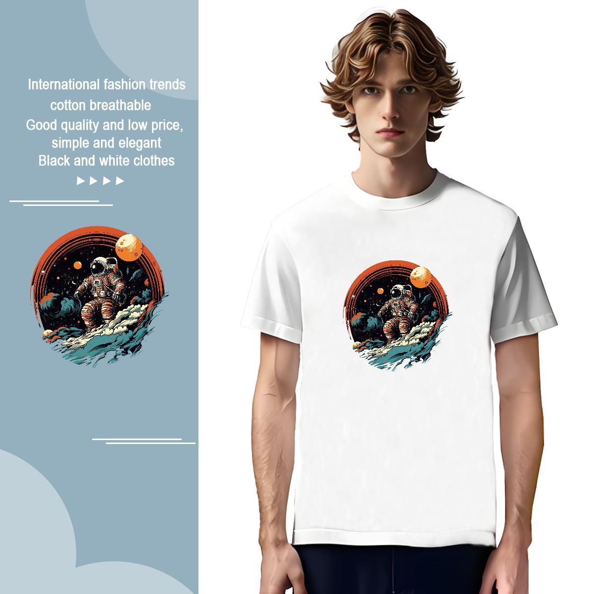 Mens T Shirts 230g Pure Cotton universe Street wear Hip Hop Short Sleeve O-Neck Oversized 4XL Tshirt for Man Woman 2024 Free Shipping Tops Shirt