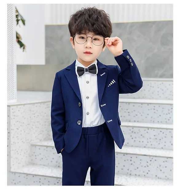 Suits Boys Formal Jacket+Pants 2Pcs Clothing Set Gentleman Kids Birthday Wedding Suit Childrens Day Performance Graduation Dress