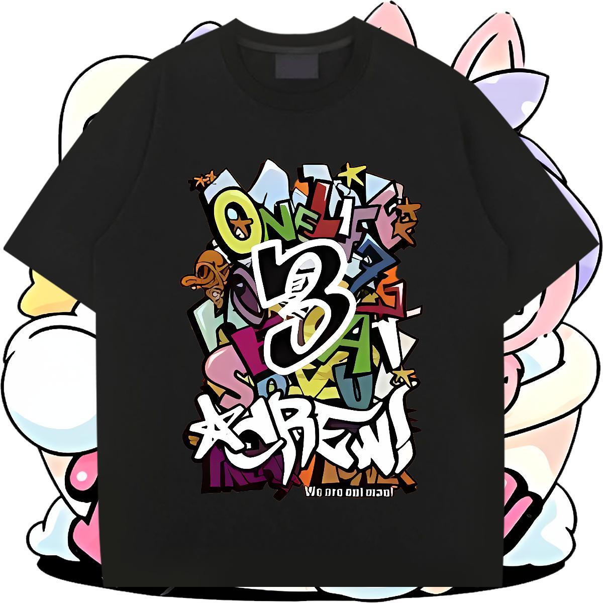 Unisex Men Tops Tees 100% Cotton 230g Anime Printing Street letter Oversized 4XL Short Sleeve Soft Designer T Shirt For Man Clothes