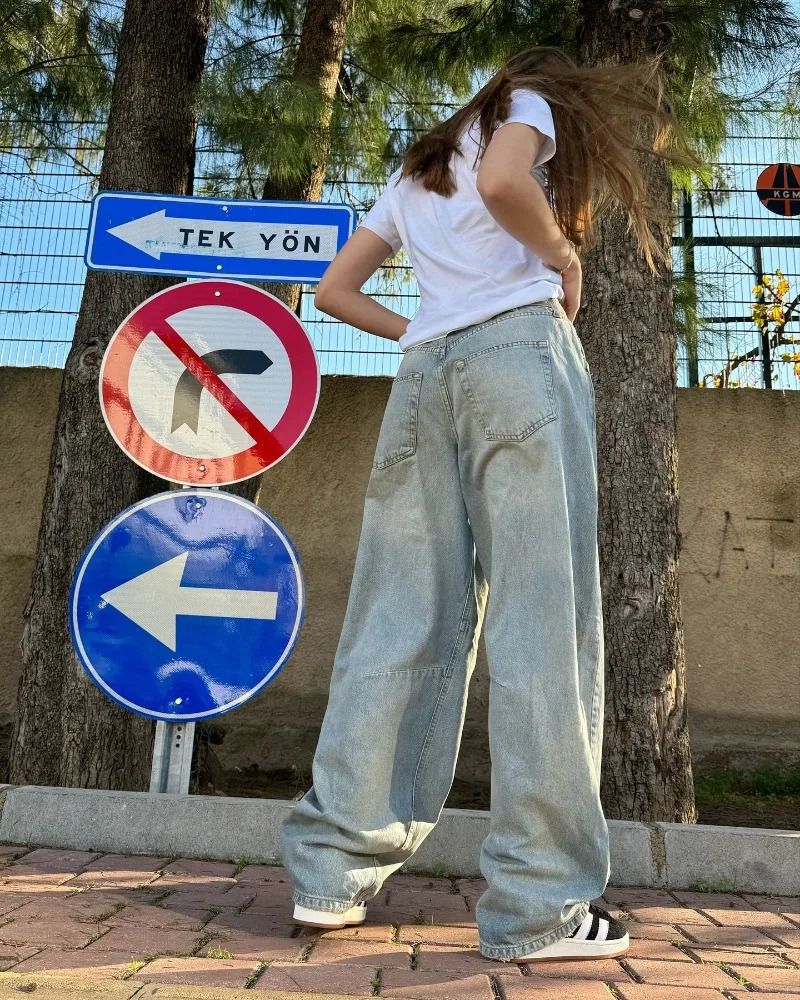 Y2K Harajuku Style Fashion Washed Old Baggy Jeans Women High Street Vintage Hip Hop Pop Gothic High Waist Wide Leg Pants 240806