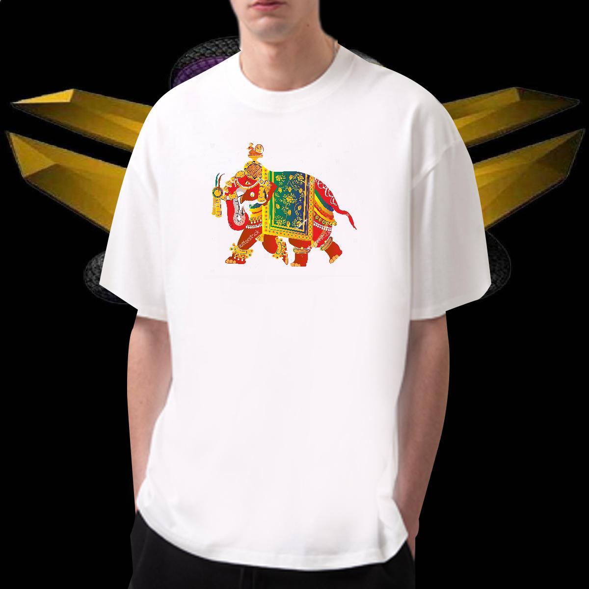 T shirt 230g Cotton elephant Casual Breathable Short Sleeve Customized Men Tshirts New Designer Classic Wear