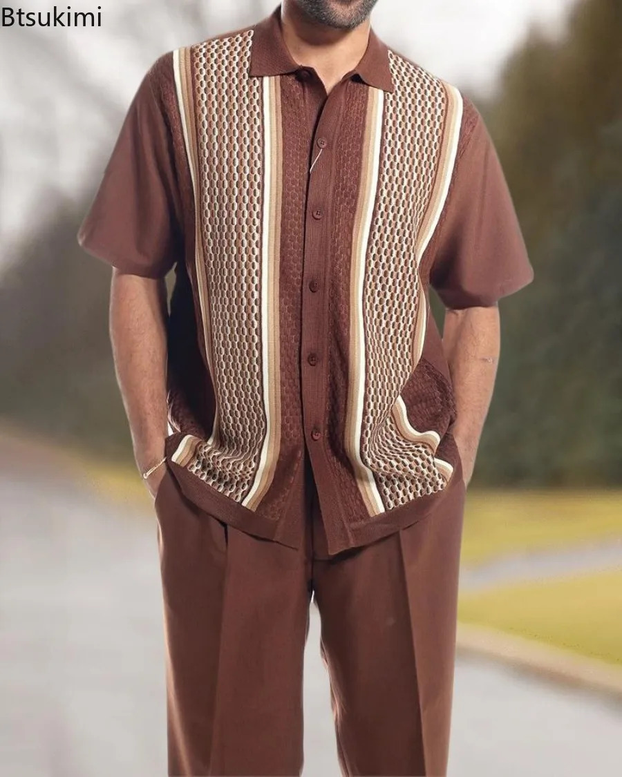 2024 Trend Printing Mens WearMens Wear Set Spring/Summer Party Sports and Leisure Set Shirt Pants 2-piece Fashion Mens Wear240806