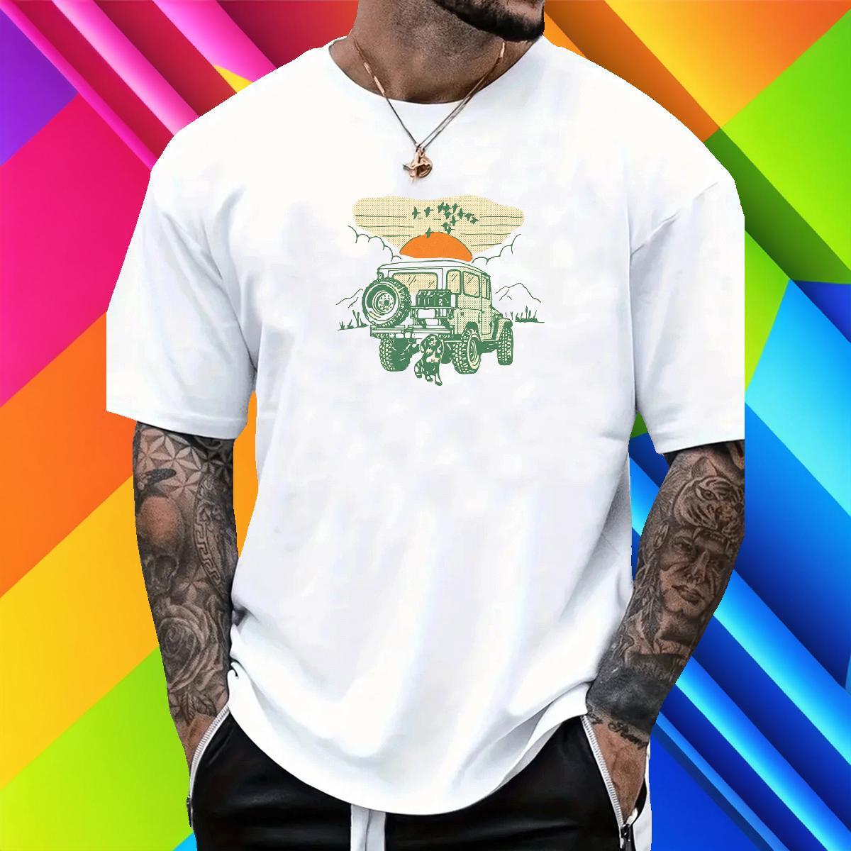 Soft Tshirts 230g Cotton Casual Daily Wear car Custom Printing Pure Cotton New Arrival T Shirts Men Tops Tees