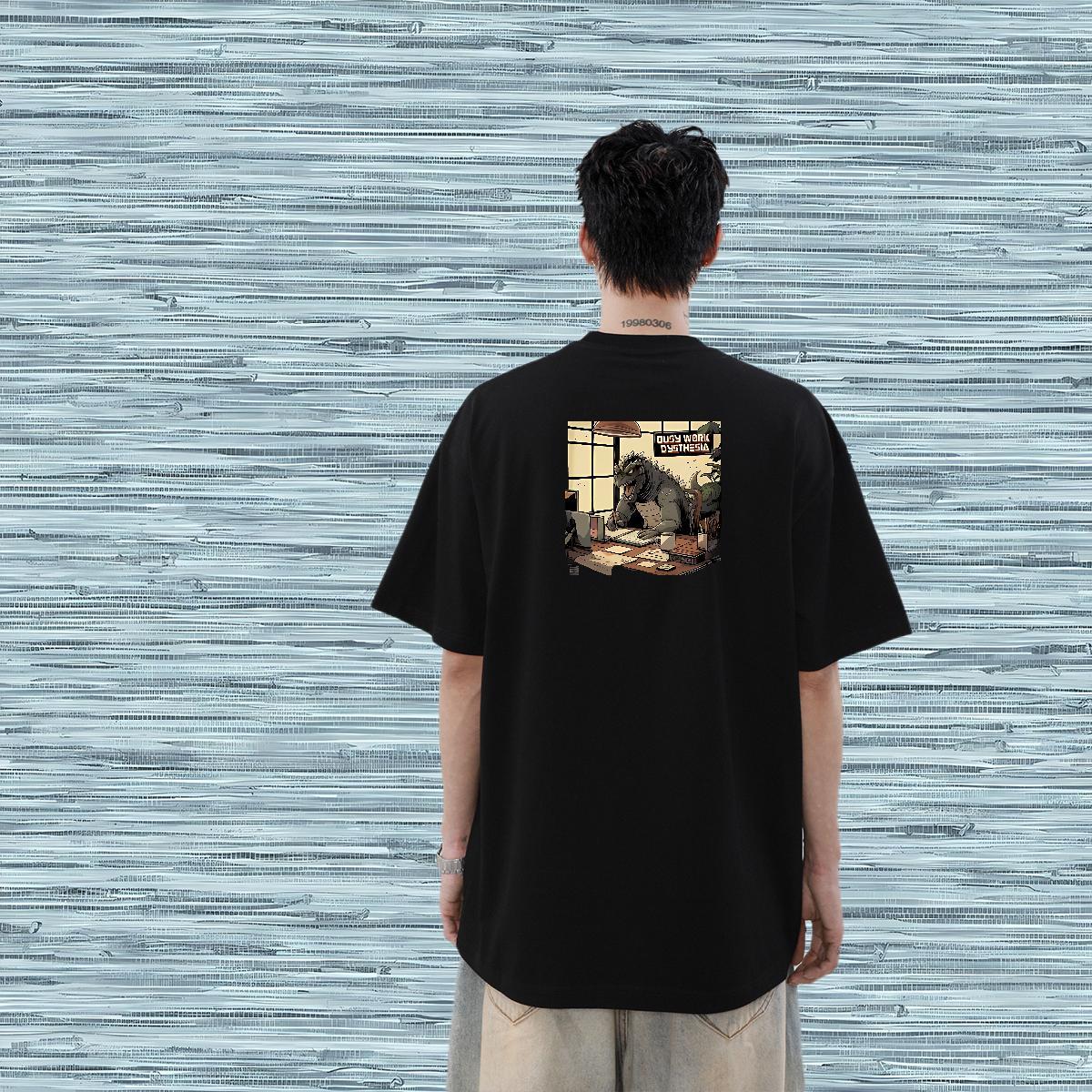Fashion Design T-Shirts 230g Cotton dinosaur Sports Casual Tops Shirt Pure Cotton Cool Tshirts Oversized