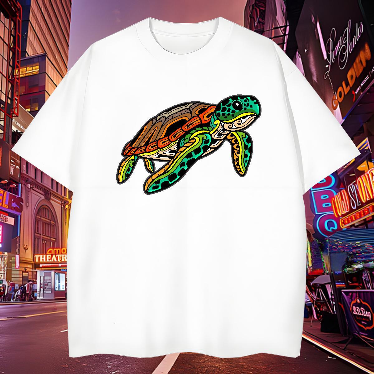 Popular Men Clothes T-Shirt 100% Cotton 230g tortoise Men T Shirts Daily Wear Crew Neck Black White New Designer Clothings