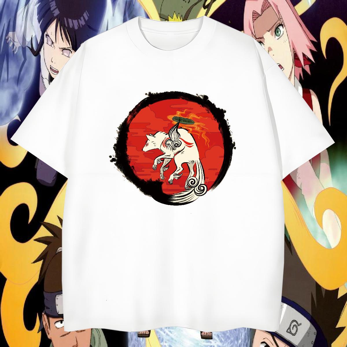 2024 T Shirts Men 230g Pure Cotton wolf Casual Daily Wear Tee Shirt Breathable Free Shipping Men Clothes T-Shirt DIY Anime
