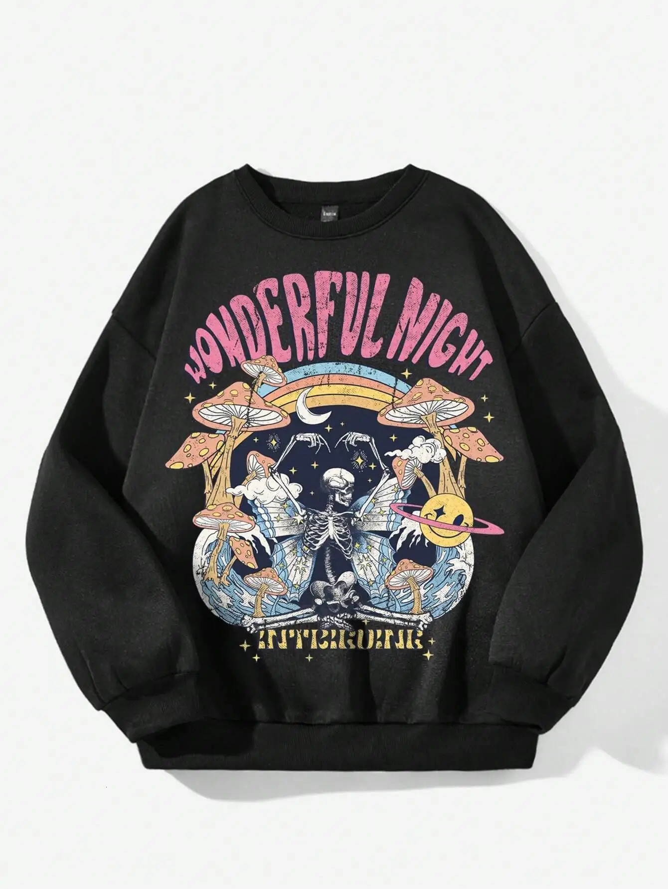 Dancing Skull Printing Hoodies Women Sport Fashion Comfortable Hooded Basic Daily Casual Hoodie Female Loose Warm Streetwear 240806