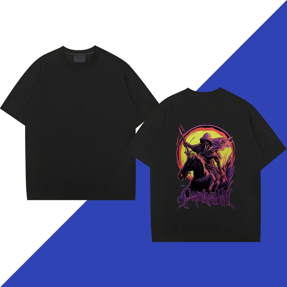 Fashion Designer T-Shirts 230g Cotton horse Beach Tops Short Sleeve Soft Cool Design Men Tees DIY Anime