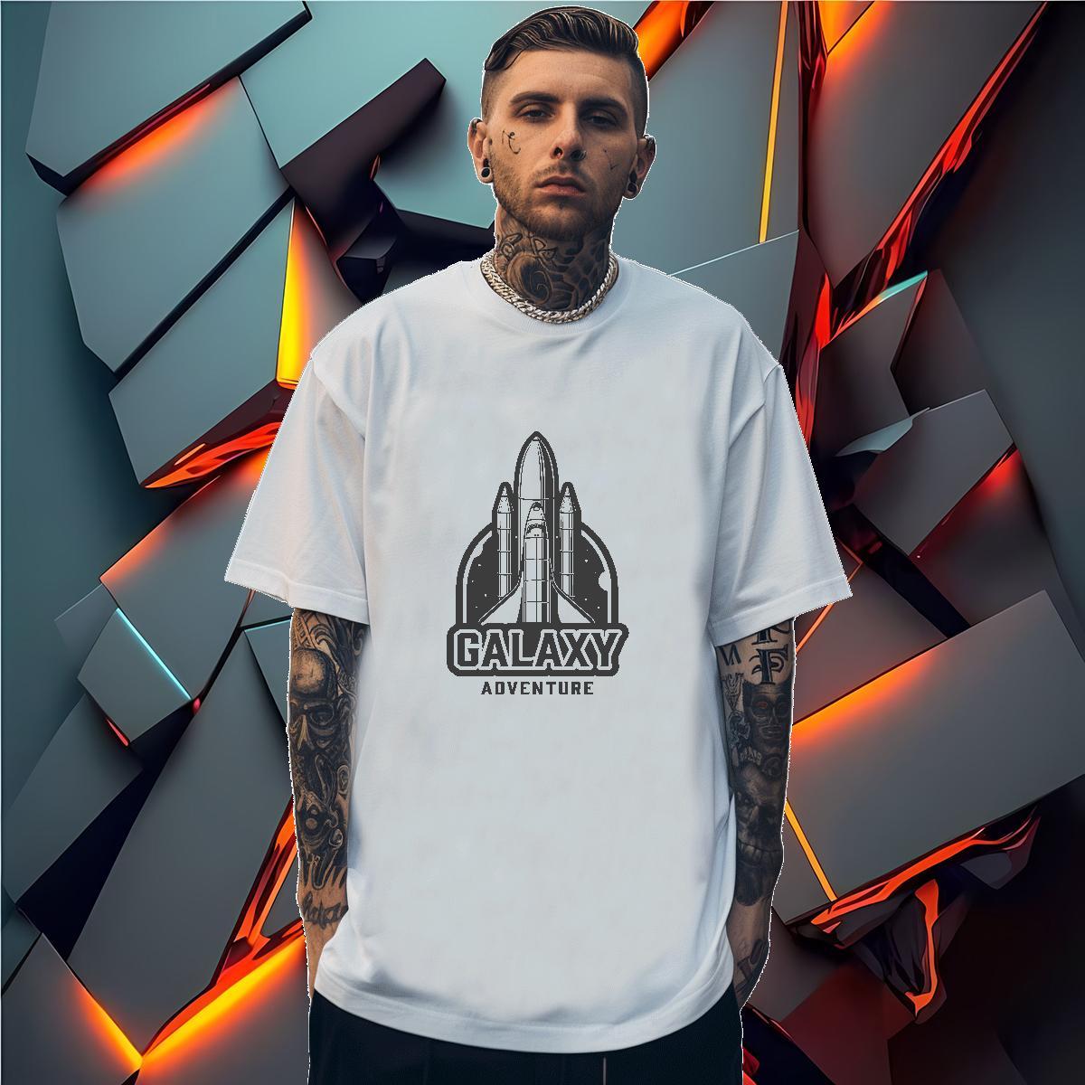 T Shirts Men 230g Cotton universe Daily Outfit Breathable Crew Neck Custom Printed Men Tshirts Casual New Loose Fit Tops Tees