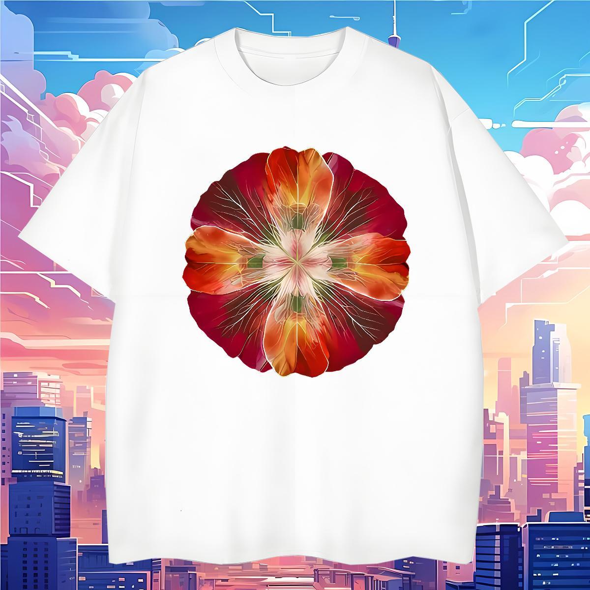 T-Shirts for Men 230g Pure Cotton flower High Street Hip Hop Breathable Soft DIY Logo Oversized Tshirt for Man Woman Factory Direct Free Shipping Top 